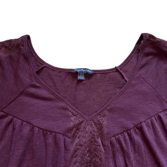 American Eagle Purple V-Neck Top | Women’s XL - Picture 3 of 7